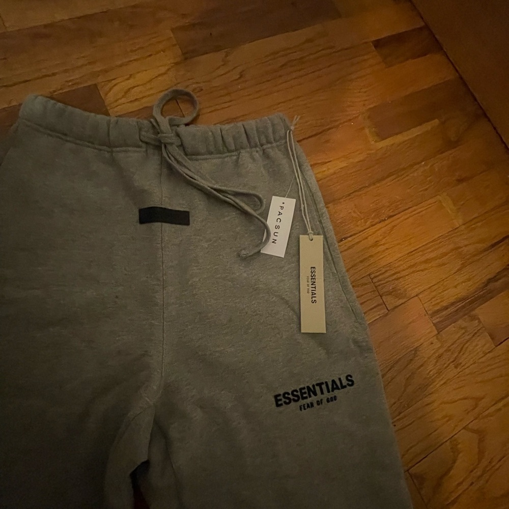 Essentials Light Grey Drawstring Sweatpants - image 2